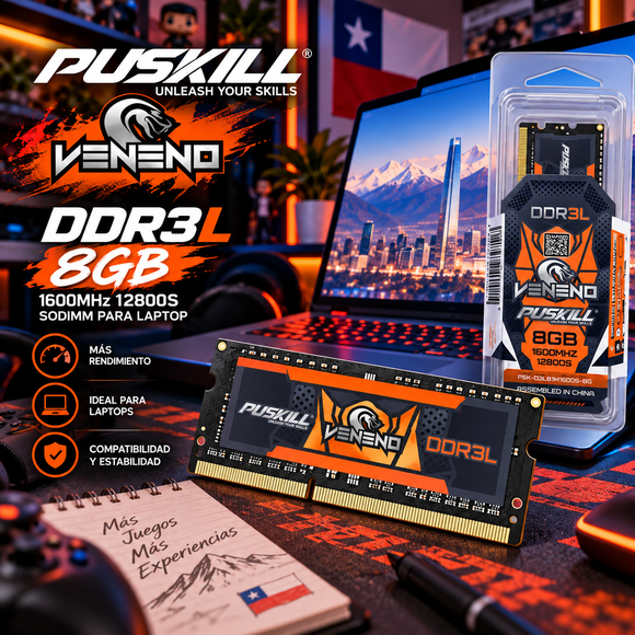 Memoria Ram Puskill Ddr3l 8gb 1600mhz Sodimm Gamer