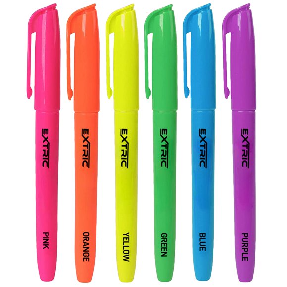 Resaltadores EXTRIC 6 unidades colores surtidos de secado rápido