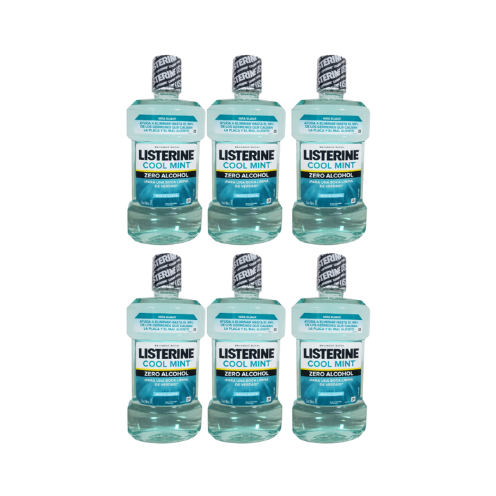 Pack 6 Enjuague Bucal Listerine 1L Cool Mint Protección Oral
