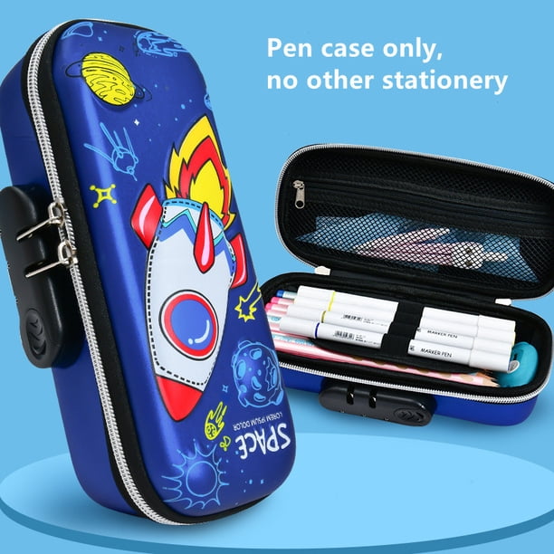 Cute 3D Cartoon Animal Pencil Case with Combination Lock - Perfect Gift for Students - Large Capacity EVA Plastic Pen Holder with Pen Insert