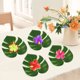 thumbnail image 3 of Xiao Hua 60 Piezas Flor de Hibisco artificial Hoja de Tortuga Suministros para Fiestas Adecuados para Decoración de Playa en Hawái, 3 of 4