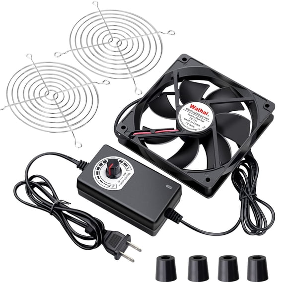 Ventilador de ordenador Wathai de 120 mm x 25 mm con alimentación de corriente alterna de 12 V con control de velocidad