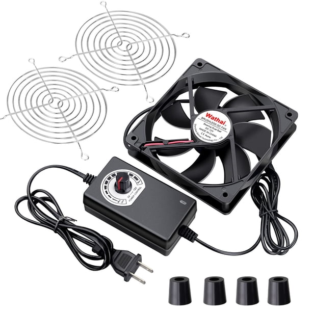 Ventilador de ordenador Wathai de 120 mm x 25 mm con alimentación de corriente alterna de 12 V con control de velocidad