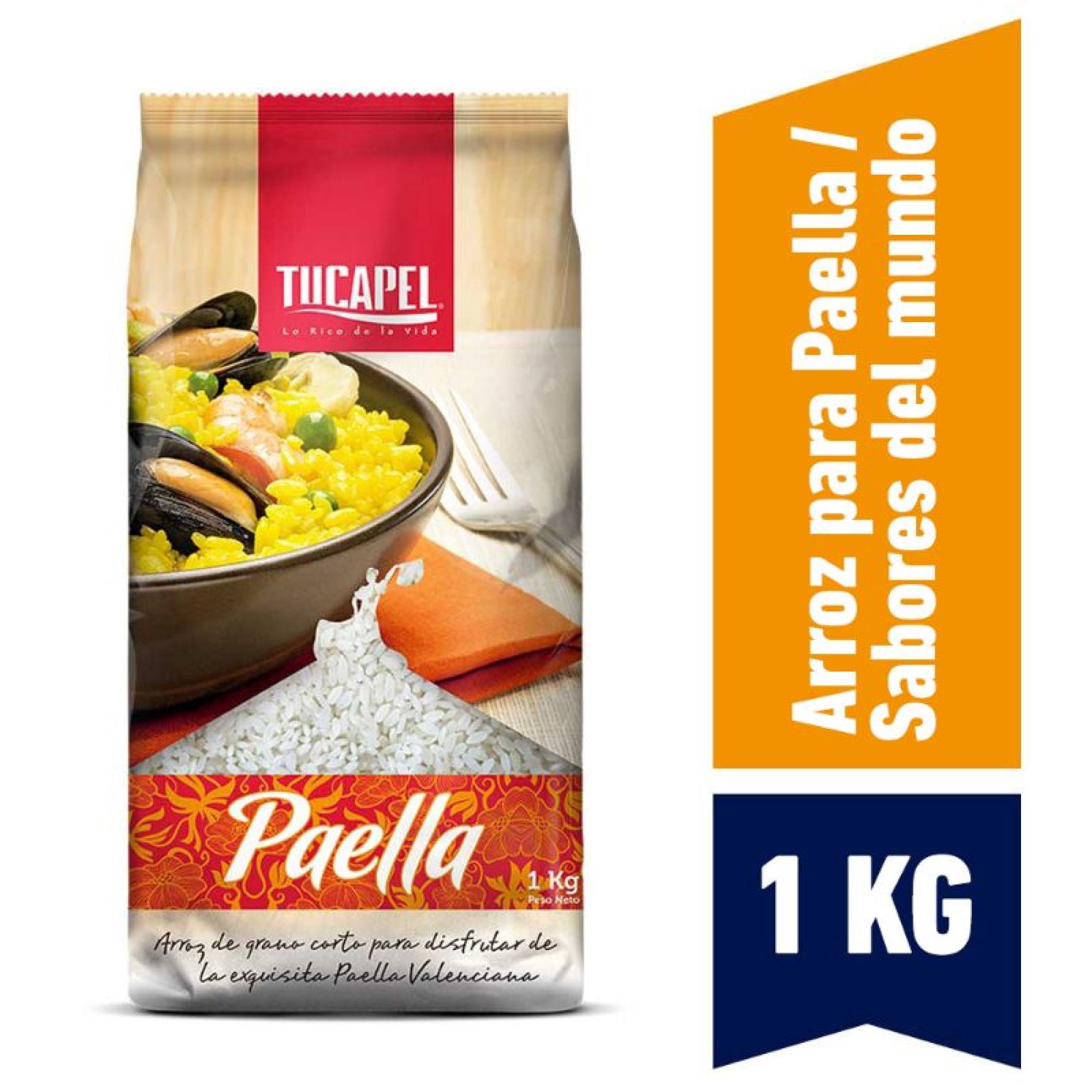 Arroz Grado 1 Grano Corto Para Paella Bolsa 1 kg Tucapel
