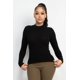 thumbnail image 1 of Saronite Blusa Básica de Manga Larga con Cuello Alto de Rayón, Negra (para Mujer), 1 of 5