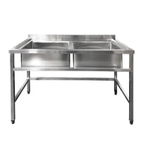 Imas - Lavadero Mural 2 Tazas Acero Inoxidable 140X60 Cm