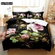 thumbnail image 1 of v2515 Bed Sheets Pink Flower Queen Bedding Set Black Duvet Cover Set Bedding Digital Printing Bed Linen King Size Duvet Cover Set 3-Piece Bedding Set (1 Duvet Cover + 2 Pillow Shams) Bed Sheets ju2515, 1 of 5