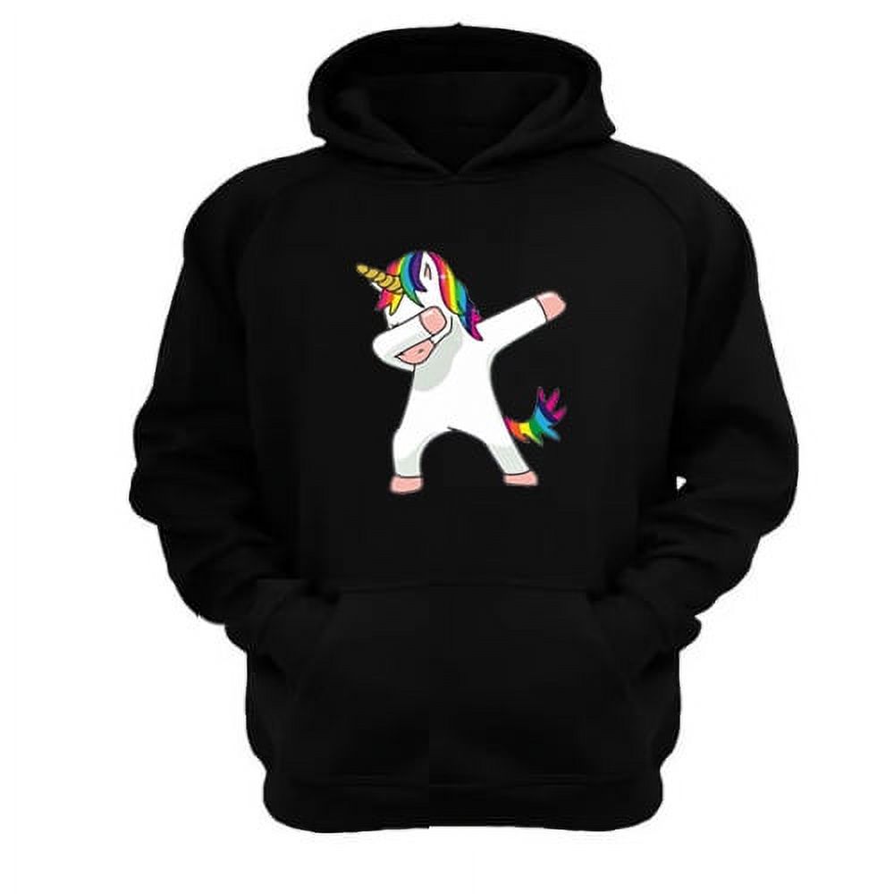 Genérico - Polerón Canguro Unicornio Negro Talla S Unisex