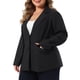 thumbnail image 4 of Agnes Orinda Blazer de Oficina con Solapa de Muesca y Botones para Mujer de Talla Grande para Otoño 2X Negro, 4 of 6