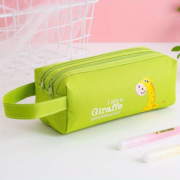 Get Ready for Blast Off with Our Space Astronaut Portable Pencil Case - Double-Layered, Large Capacity, and Adorably Cute Cartoon Animal Design - Perfect for School Supplies Storage and Gift Giving!