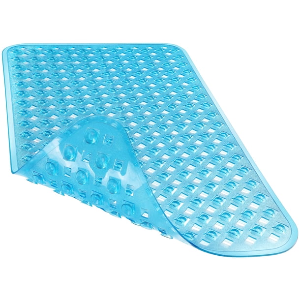 Alfombrilla de bañera Yimobra antideslizante con ventosas, 70 x 40 cm, color azul transparente