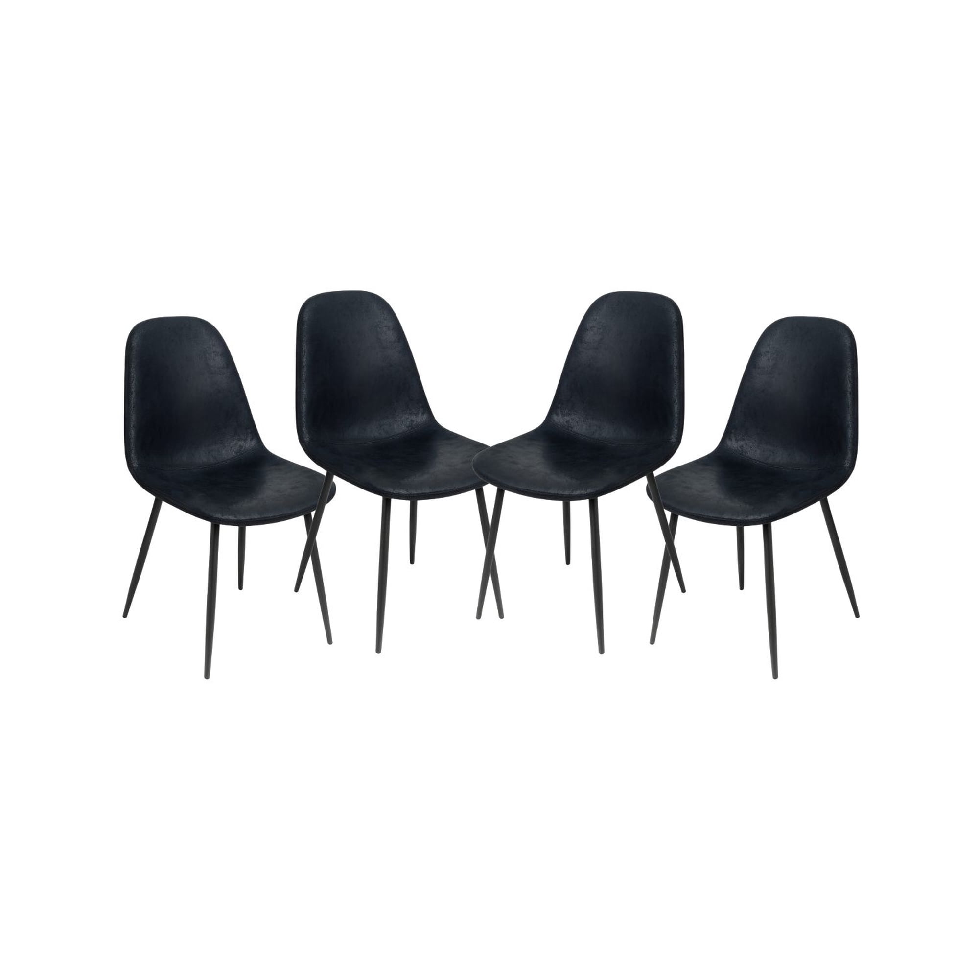 Habita2 Chile - Pack 4 Sillas De Comedor Gamuza Black Murcia - Negro
