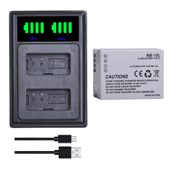Batería Nb-10l + Cargador Doble Cb-2lce Alternativo Canon