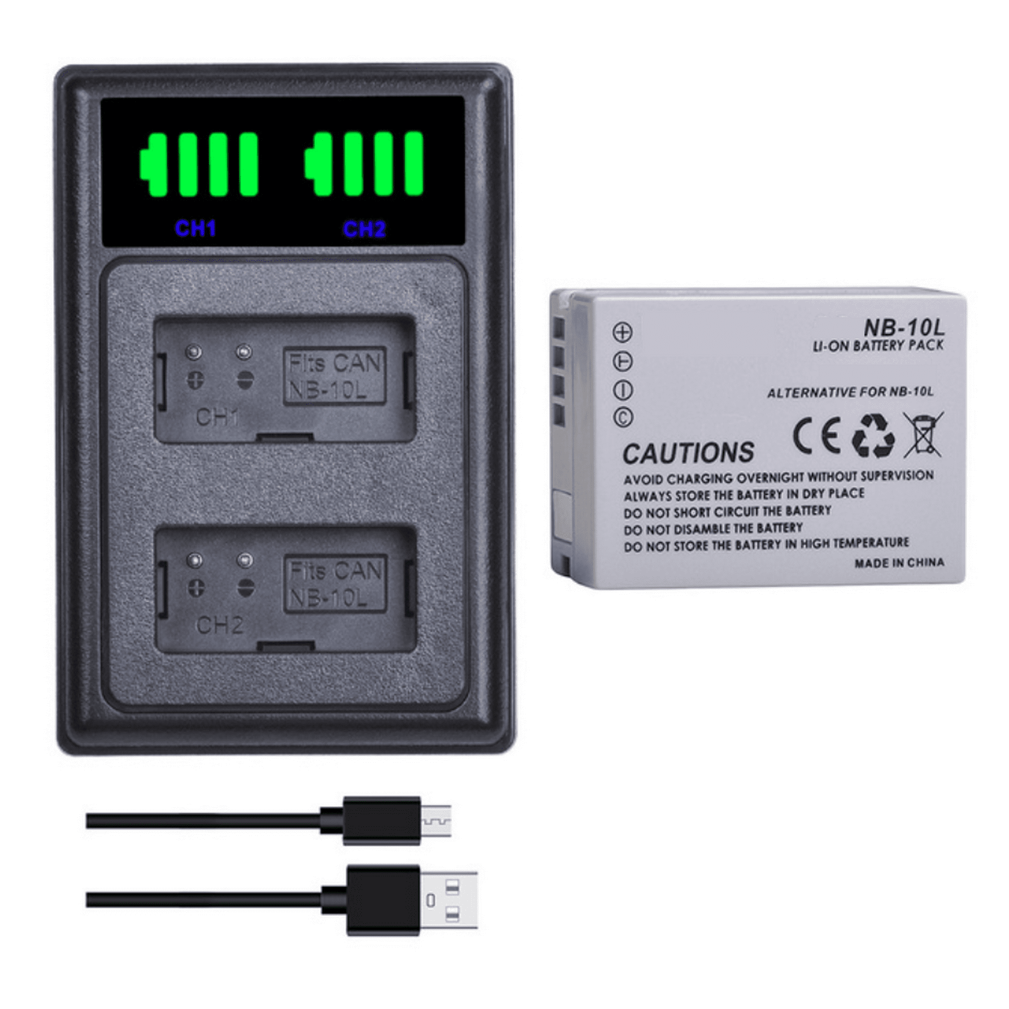 vhbw caricatore sostituisce Canon CB-2LVE per camera - Stazione di carica + cavo auto + spia di carica, 4,2 V