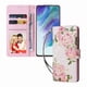 thumbnail image 2 of FOXDOCK Funda Tipo Cartera Floral para Samsung Galaxy S21 FE 5G ,Funda con Tapa de Cuero PU, Protección Antigolpes con Ranuras para Tarjetas y Soporte, 2 of 5