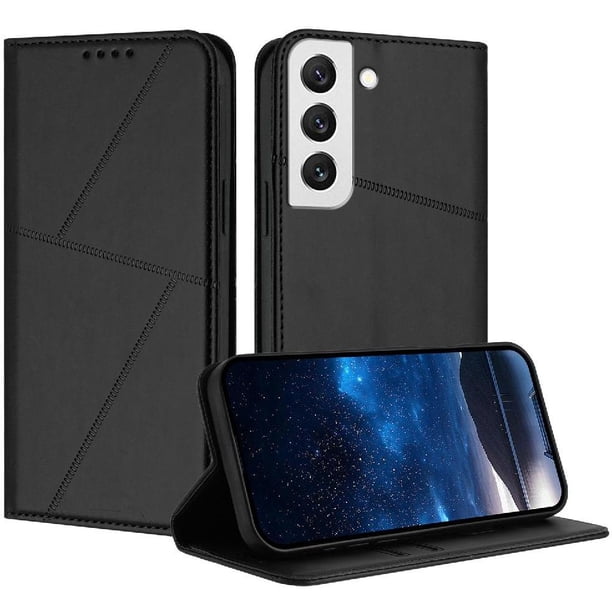 Funda Cartera Magnética para Samsung Galaxy S22 Protección Antichoque con Ranuras Negro