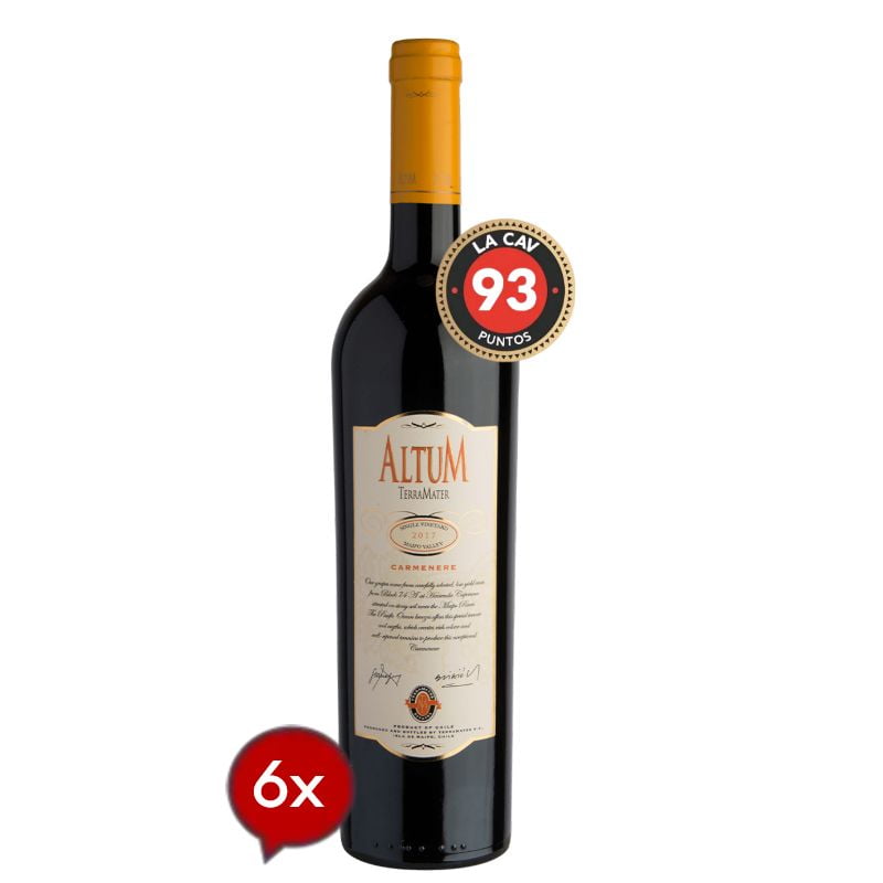 Dos Fuentes - 6 Vinos Premium Terramater Altum Carmenere, 750 Cc
