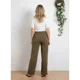 thumbnail image 3 of Pantalón Mujer Recto Casual Primavera Verano Algodón Tiro Alto 318, 3 of 3