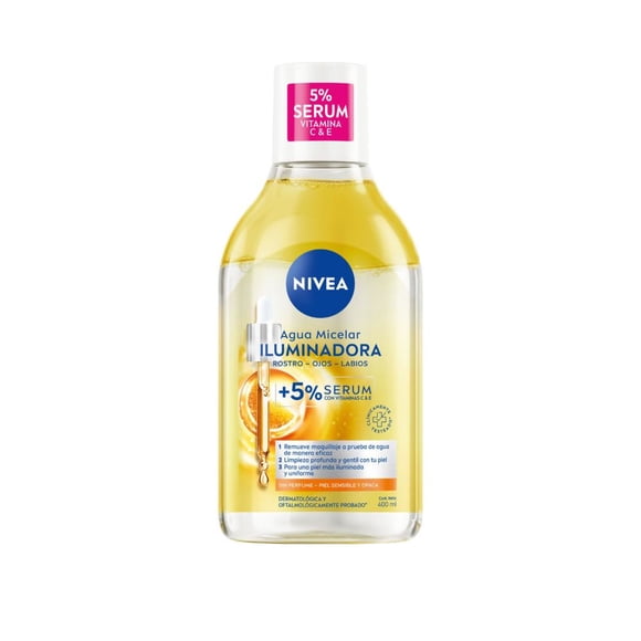 Agua micelar Nivea Bifásica Iluminadora, 400 ml