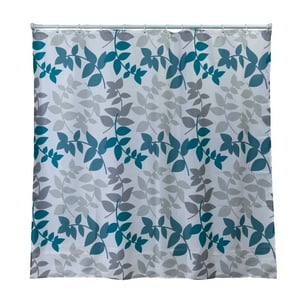 Metalhsa - Cortina De Baño 180 X 180 Cm Poliéster Hojas Turquesa