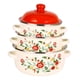 thumbnail image 3 of Juego De 3 Ollas Esmaltadas Antiadherentes Para Cocina De Restaurante, Color Rojo, 3 of 5