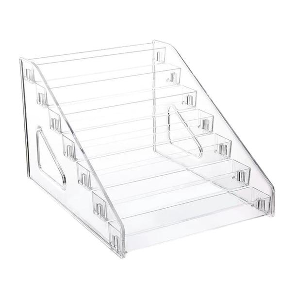 Estante organizador de cosméticos, esmaltes de uñas, elevador estable, estante de exhibición de maquillaje transparente, organizador de cuidado de la 7 niveles
