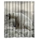 thumbnail image 1 of Cortina de ducha con diseño de oso blanco fresco, juego de cortinas de baño con ganchos, tamaño 60 x 72 pulgadas, 1 of 3
