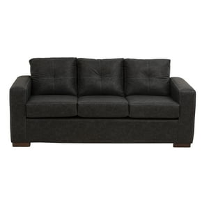 Muebles América - Sofá Franco 3 Cuerpos Cuero Auris Negro