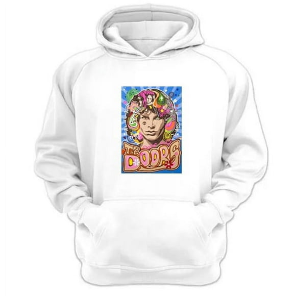 Polerón Canguro The Doors Blanco Talla M Unisex