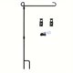 thumbnail image 1 of 1pc Garden Flag Holder Stand, Black Wrought Iron Yard Garden Flag Pole, Holds Flags Up To 12.5" In Width, Coated Flagpole With Tiger Clip And Rubber Stopper For Garden Flags Outdoor Decoration, 1 of 2