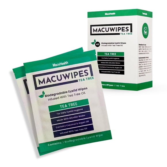 Toallitas para párpados MacUHealth MacUWipes Tea Tree, 40 unidades