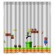 thumbnail image 1 of Cortina de ducha con diseño de dibujos animados de Super Mario, juego de cortinas de baño con ganchos, tamaño 66 x 72 pulgadas, 1 of 3