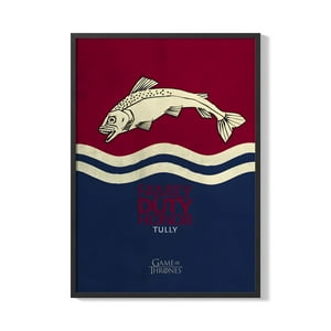 Creango - Cuadro Poster Enmarcado Escudo Casa Tully Decorativo