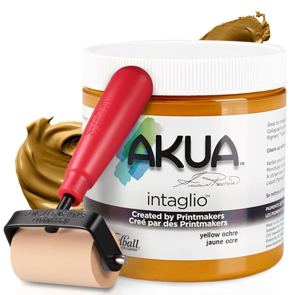 Tinta Akua Intaglio a base de agua 240 ml amarillo ocre