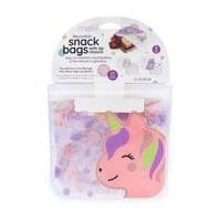 Melii - Pack De 4 Bolsas Reutilizables Para Snacks Gato-Unicornio