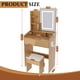 thumbnail image 2 of Vanity Table with LED-Illuminated Mirror, Power Outlet, Hairdryer Holder & Stool – Compact Dressing Desk for Small Bedrooms(Wood), 2 of 3