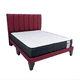 thumbnail image 1 of Cama europea 2 plazas + Colchon con respaldo y bases divididas Lino Burdeo, 1 of 4