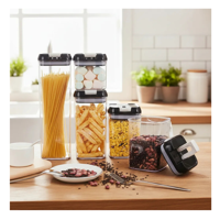 Genérico - Contenedores Alimento Hermeticos Set 5 Apilable Cierre Facil