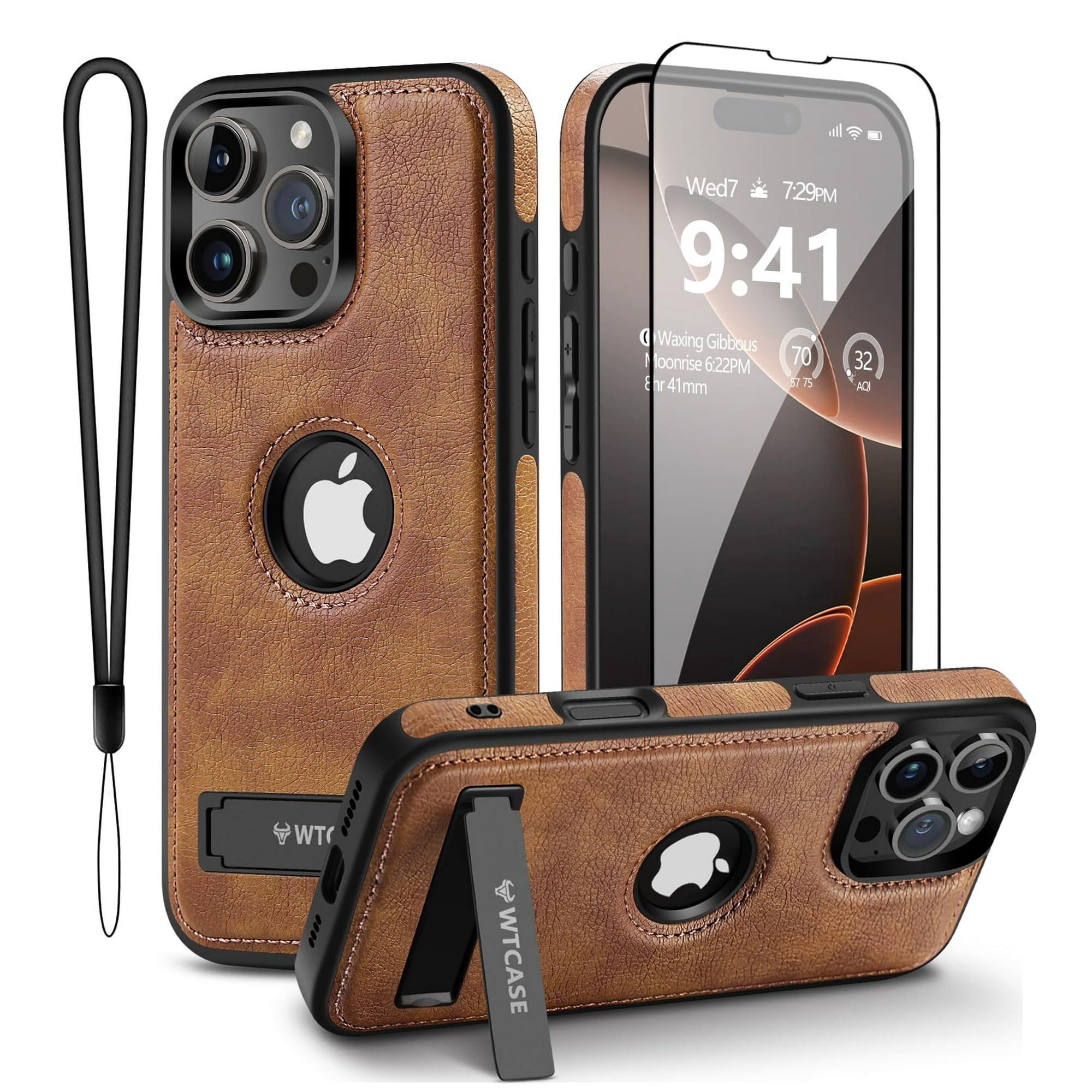 Funda Wtcase De Piel Magnética Con Soporte Para Iphone 16 Pro Max