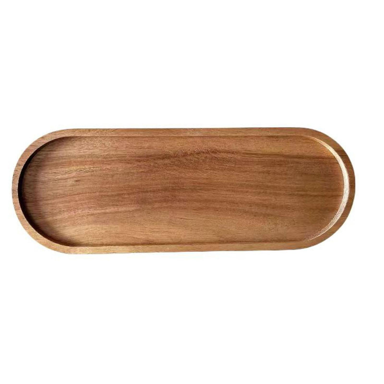 Magideal - Plato De Postre De Madera, Bandeja De Madera Para Servir, Plato De Comedor Moderno, Bandeja De Desayuno Para Centro De Mesa De Cocina, Baño, Hogar, Me Oval