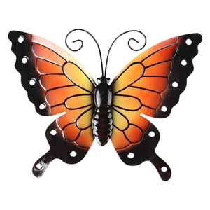 Bothyi - Decoración De Pared De Mariposa Inspiradora, Adorno Artesanal Creativo Para Patio Trasero, Hogar, Negro Y Naranja