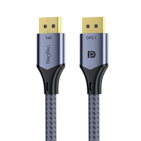 Cable Displayport Dp 2.1 16k 8k 4k 144hz/165hz/240hz 1.5 Mts Gris