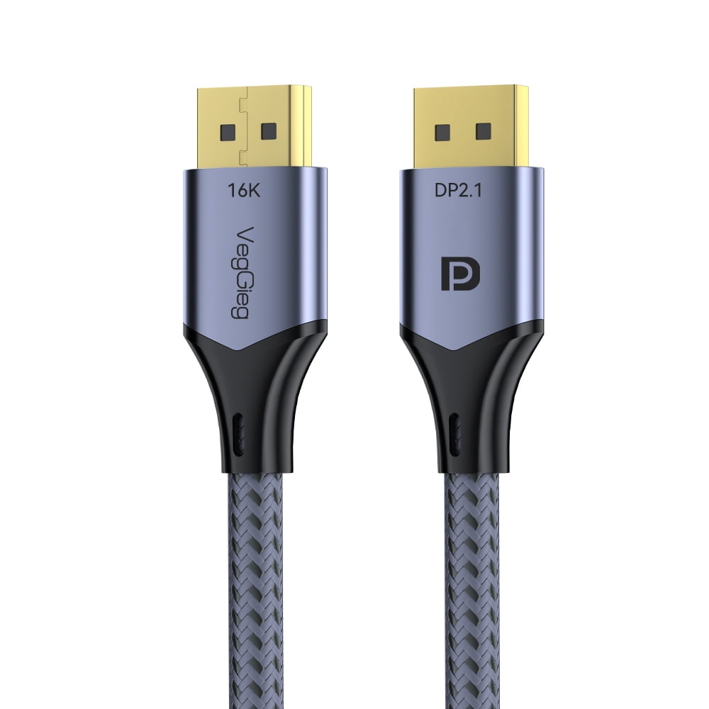 Veggieg - Cable Displayport Dp 2.1 16k 8k 4k 144hz/165hz/240hz 1.5 Mts Gris