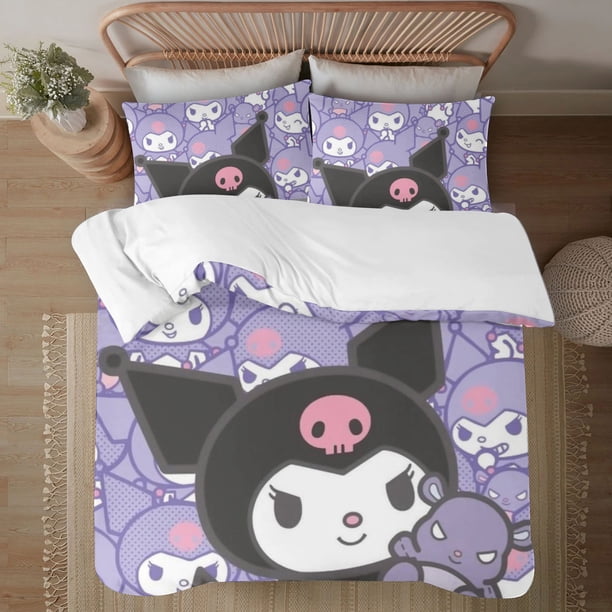 Kuromi Soft 3D Printed Duvet Cover Bedding Set with Comforter Cover 3 Piece Set