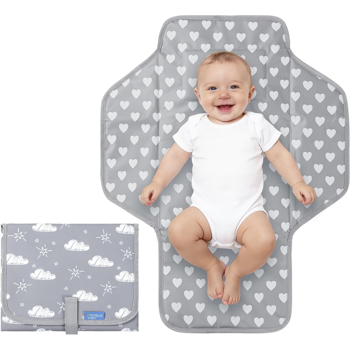Genérico - Cambiador Portatil Beba Impermeable Nylon Gris 53x66cm
