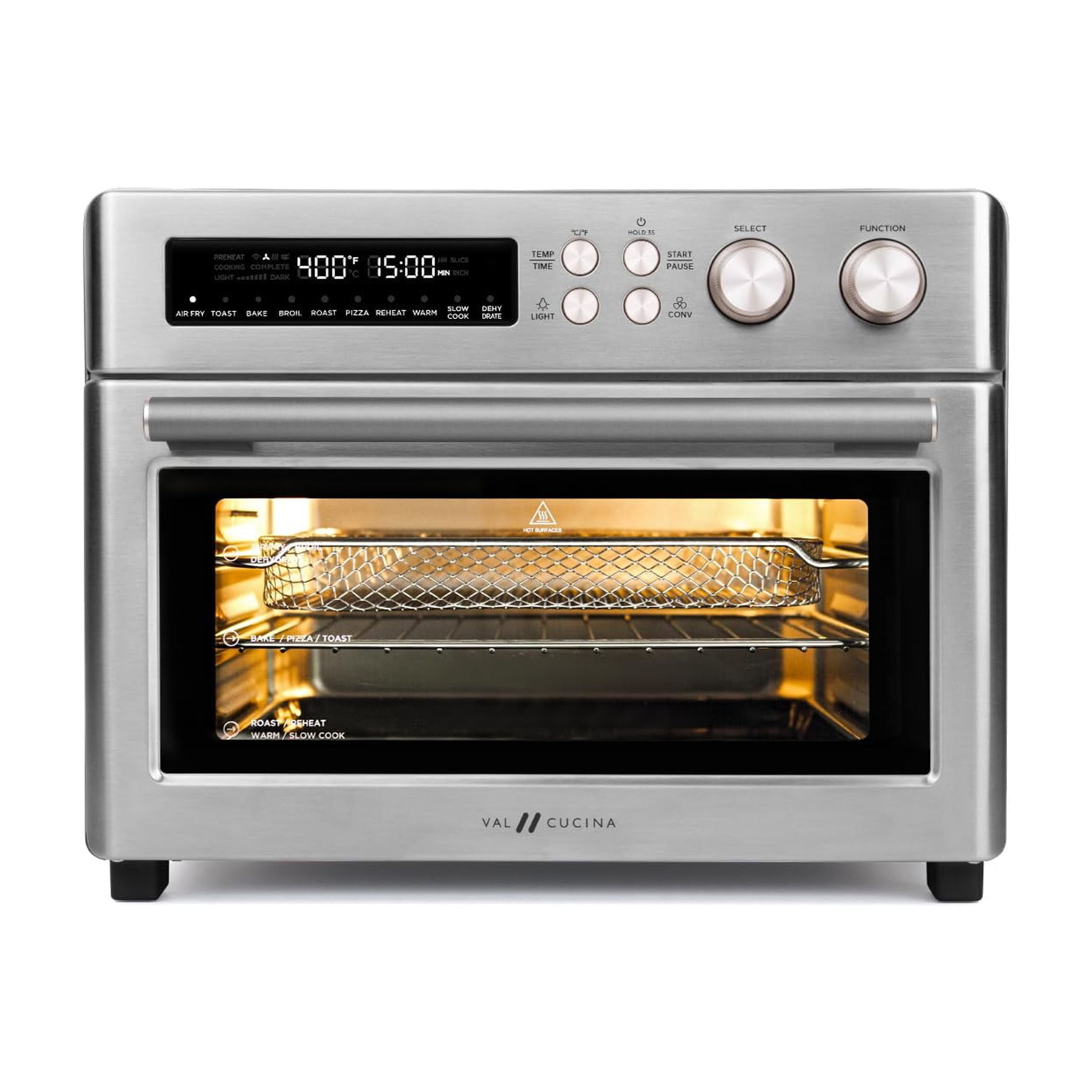 Freidora Y Horno Tostador Con Calefacción Por Infrarrojos Val Cucina 10 En 1