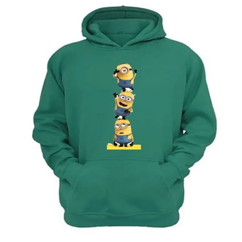 Genérico - Polerón Canguro Pequeños Amarillos Verde Aguamarina Talla L Unisex