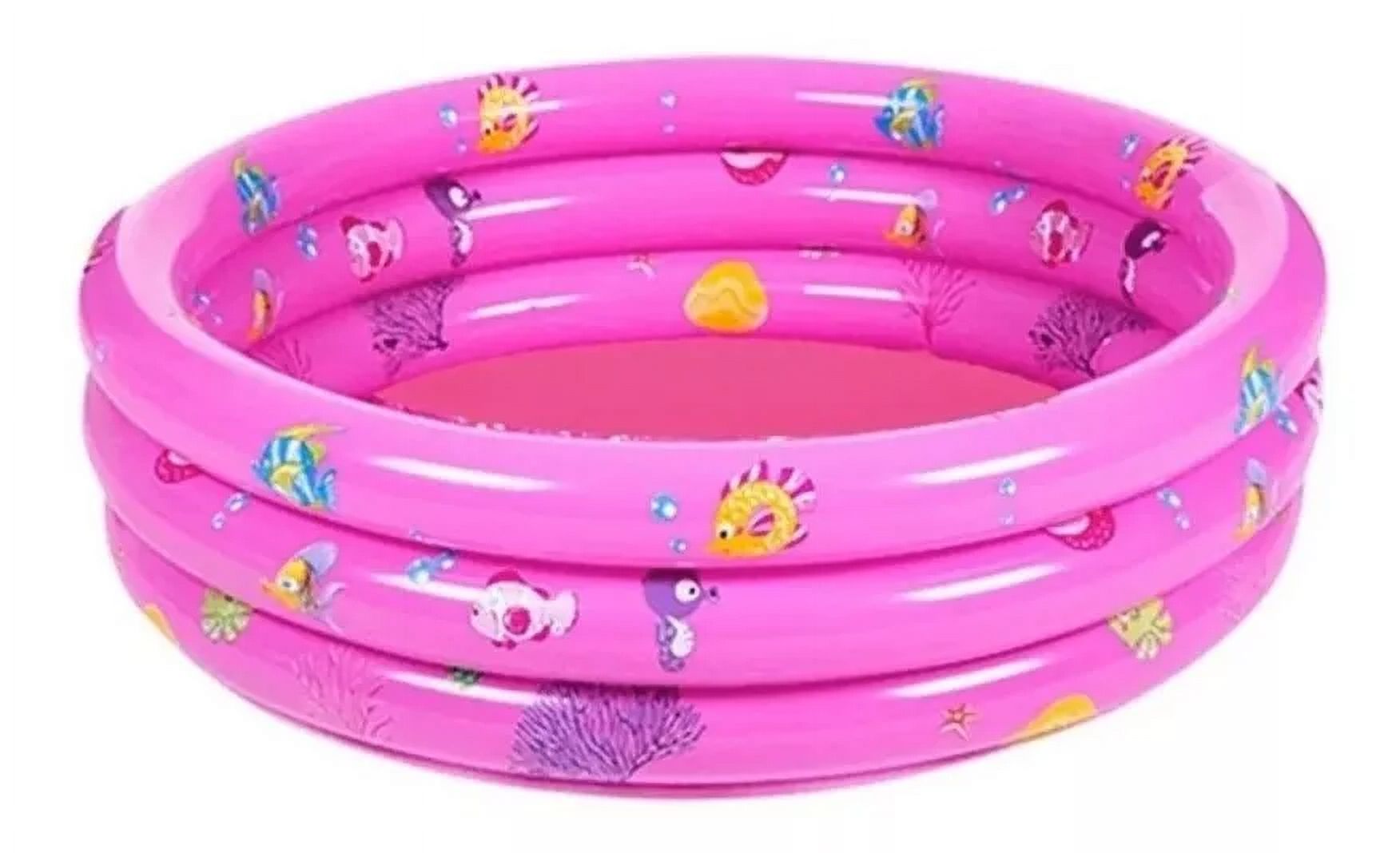 Genérico - Piscina Inflable Plástico Niños 3 Anillos 120Cm Verano Rosa
