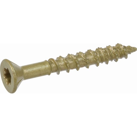 Tornillos POWERPRO #10 x 3,8 cm de acero recubiertos con epoxi color bronce