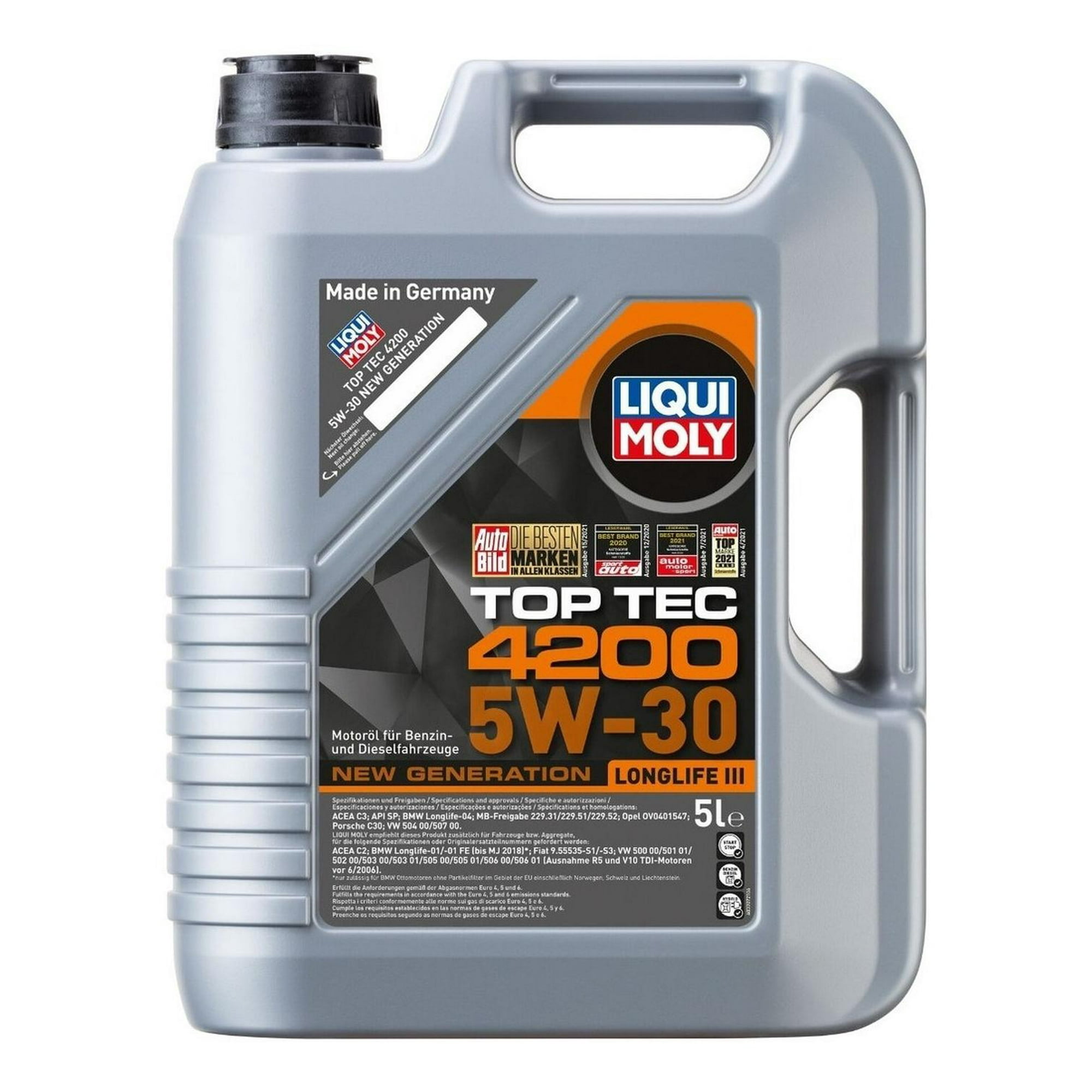 Aceite Motor Top Tec 4200 Longlife Ill 5w30 Liqui Moly 5lts Amarillo